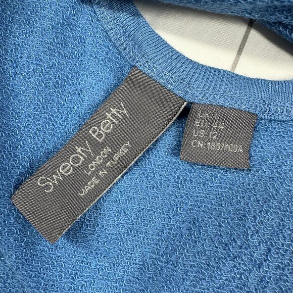Sweaty Betty Sweatshirt Womens 12 Blue After Class Cross Back Strappy Relaxed - Picture 4 of 10